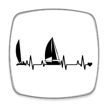 Sail - Square fridge magnet - white - Front
