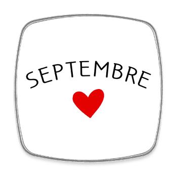 Future maman Septembre – Bébé en route ❤️ - Magnet carré - blanc - Devant