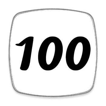 100. 100 JAHRE. 100-JÄHRIGES JUBILÄUM. GEBURTSTAG 100 - Viereckiger Kühlschrankmagnet - Weiß - Vorne