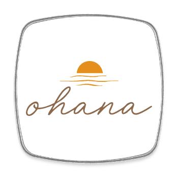 Ohana Aesthetic Shirt – Minimal Sunset Family Desi - Viereckiger Kühlschrankmagnet - Weiß - Vorne