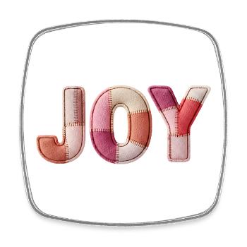 Joy, Joie Joy, Cadeaux Patchwork - Magnet carré - blanc - Devant