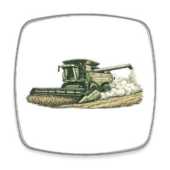 Vintage Combine Farmer Farmer Shirt - Square fridge magnet - white - Front