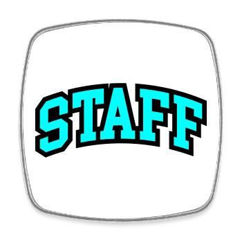 Staff Schriftzug - Viereckiger Kühlschrankmagnet - Weiß - Vorne