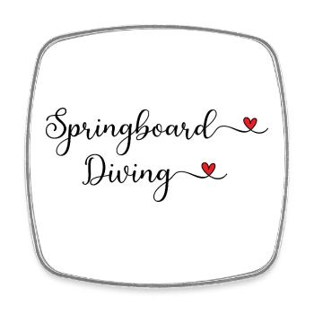 Springboard Diving - Viereckiger Kühlschrankmagnet - Weiß - Vorne