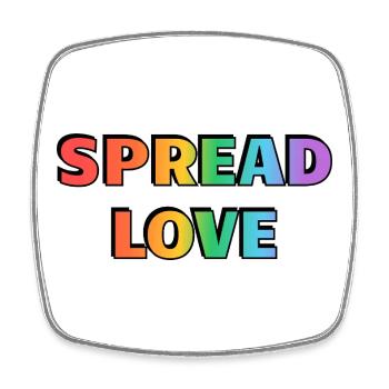 Spread Love Rainbow Typography - Square fridge magnet - white - Front