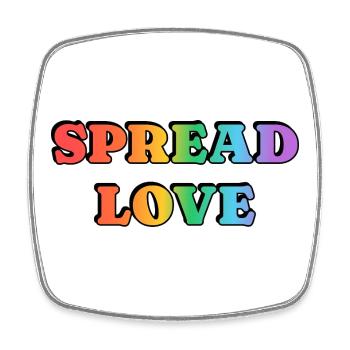 Spread Love Rainbow Bold Typography - Square fridge magnet - white - Front