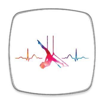 Aerialist Hearbeat EKG Cloud Swing Trapez - Viereckiger Kühlschrankmagnet - Weiß - Vorne
