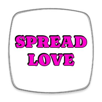 Spread Love Bold Typography - Square fridge magnet - white - Front