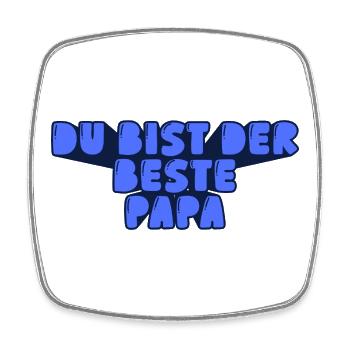 du bist der beste Papa - Viereckiger Kühlschrankmagnet - Weiß - Vorne