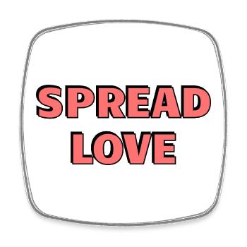 Spread Love: Bold Pink Typography - Square fridge magnet - white - Front