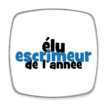 Design élu escrimeur de l'année bleu et noir - Magnet carré - blanc - Devant