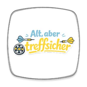 Alt, aber trefflich – Retro Darts - Viereckiger Kühlschrankmagnet - Weiß - Vorne