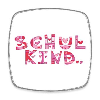 Schoolchild with hearts - Square fridge magnet - white - Front