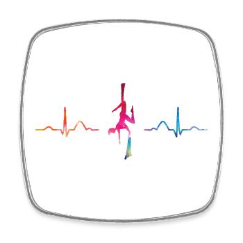 Vertikaltuch Heartbeat Luftakrobatik Aerial Silk - Viereckiger Kühlschrankmagnet - Weiß - Vorne