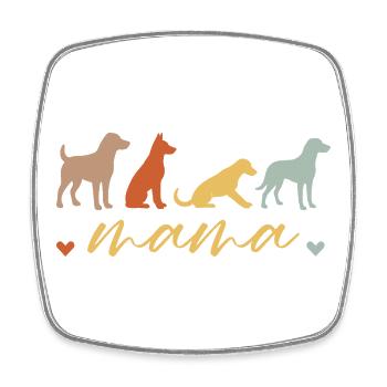 Dog Mama Silhouette Cute Dog Lover Graphic T-Shirt - Square fridge magnet - white - Front