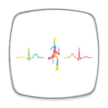 Vertikaltuch Heartbeat Luftakrobatik Aerial Silk - Viereckiger Kühlschrankmagnet - Weiß - Vorne