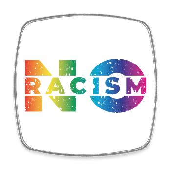 Pas de racisme - Magnet carré - blanc - Devant