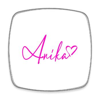 Anika Signature Neon Pink - Square fridge magnet - white - Front
