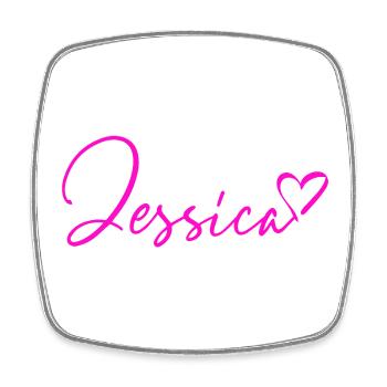 Jessica Signature Neon Pink - Square fridge magnet - white - Front