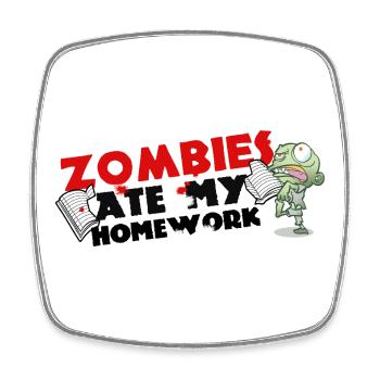 Zombies Ate My Homework – Hausaufgaben Horror - Viereckiger Kühlschrankmagnet - Weiß - Vorne