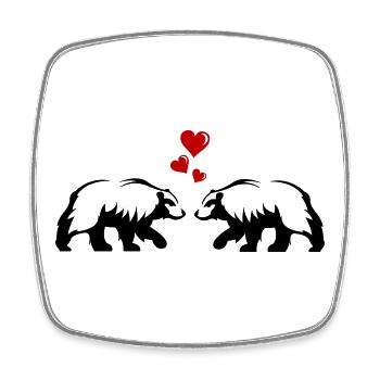 Bear Love - Square fridge magnet - white - Front