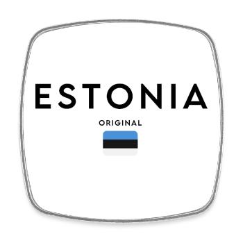 Drapeau estonien, design minimaliste élégant - Magnet carré - blanc - Devant