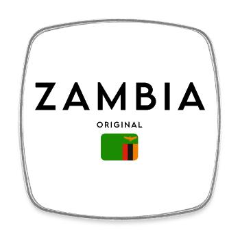 Sambische Flagge, elegantes minimalistisches Design - Viereckiger Kühlschrankmagnet - Weiß - Vorne