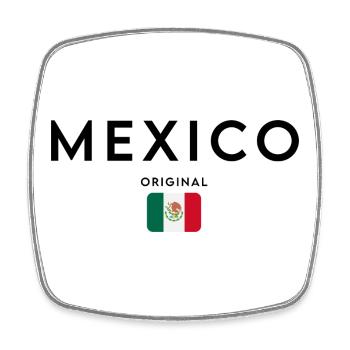 Flag of Mexico, elegant minimalist design - Square fridge magnet - white - Front