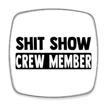 Crew Member Schriftzug - Viereckiger Kühlschrankmagnet - Weiß - Vorne