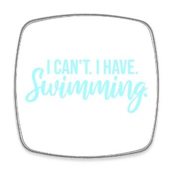 I Can't I Have Swimming Lustig Schwimmer Ausrede - Viereckiger Kühlschrankmagnet - Weiß - Vorne