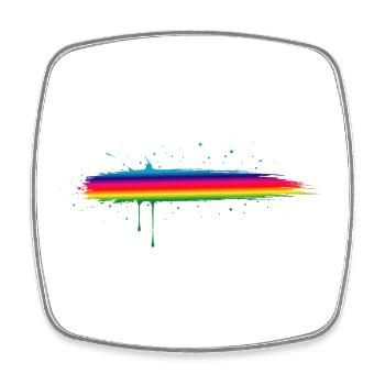 Rainbow Brush Stroke Gradient Splash - Square fridge magnet - white - Front