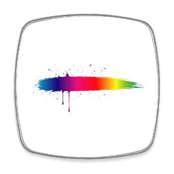 Rainbow Brush Stroke Gradient Splash - Square fridge magnet - white - Front