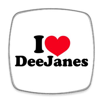 I Love DeeJanes - Square fridge magnet - white - Front