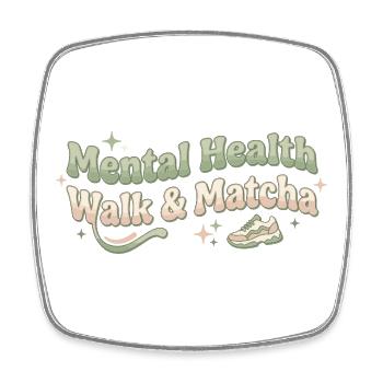 Matcha Walk Tee Spaziergang Trend Grüntee - Viereckiger Kühlschrankmagnet - Weiß - Vorne
