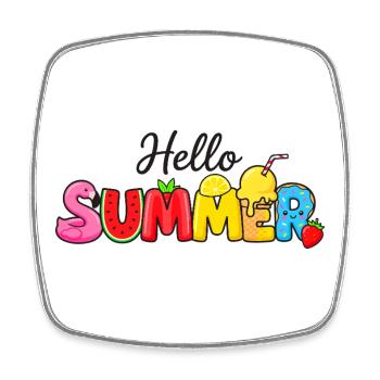 Hello Summer Frutti Letters - Magnet carré - blanc - Devant
