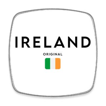 Drapeau de l’Irlande, design minimaliste élégant - Magnet carré - blanc - Devant