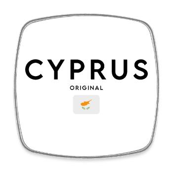 Drapeau chypriote, design minimaliste élégant - Magnet carré - blanc - Devant