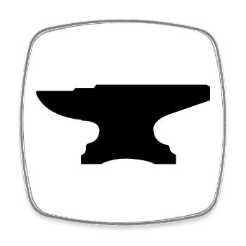 Amboss - Viereckiger Kühlschrankmagnet - Weiß - Vorne