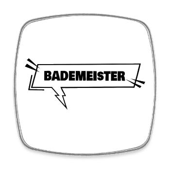 Ausbildung Bademeister - Viereckiger Kühlschrankmagnet - Weiß - Vorne
