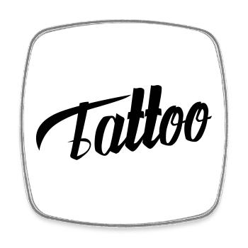Tatouage - Magnet carré - blanc - Devant
