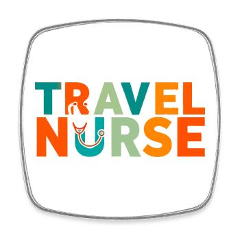 Reisekrankenschwester Logo - Viereckiger Kühlschrankmagnet - Weiß - Vorne