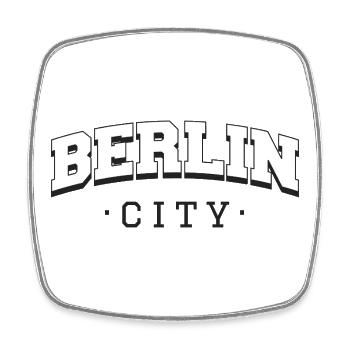 Berlin City - Viereckiger Kühlschrankmagnet - Weiß - Vorne