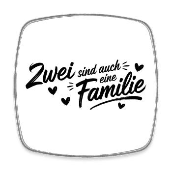 Zwei sind auch eine Familie - Viereckiger Kühlschrankmagnet - Weiß - Vorne