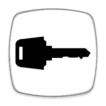 Autoschlüssel - Viereckiger Kühlschrankmagnet - Weiß - Vorne