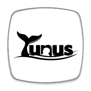 Yunus Logo Dolphin Design – Minimalist - Square fridge magnet - white - Front