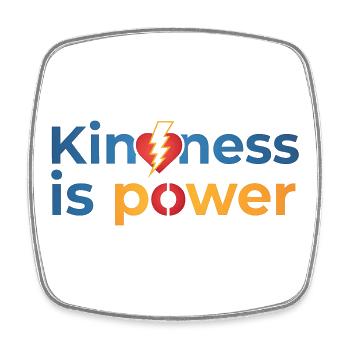 Kindness is power Buntes Herz Blitz Design - Viereckiger Kühlschrankmagnet - Weiß - Vorne