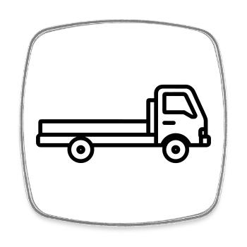 Lkw - Viereckiger Kühlschrankmagnet - Weiß - Vorne