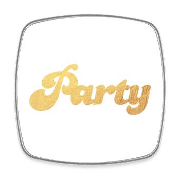 Party Gold Feier Luxus Glamour Vintage Fun Retro - Viereckiger Kühlschrankmagnet - Weiß - Vorne