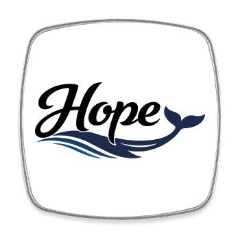 Logo de la vague océanique de la baleine Hope - Magnet carré - blanc - Devant