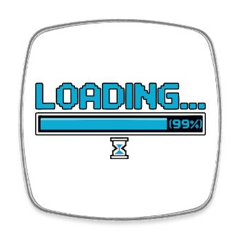 Pixel charge bar with hourglass - Square fridge magnet - white - Front